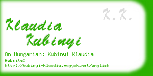 klaudia kubinyi business card